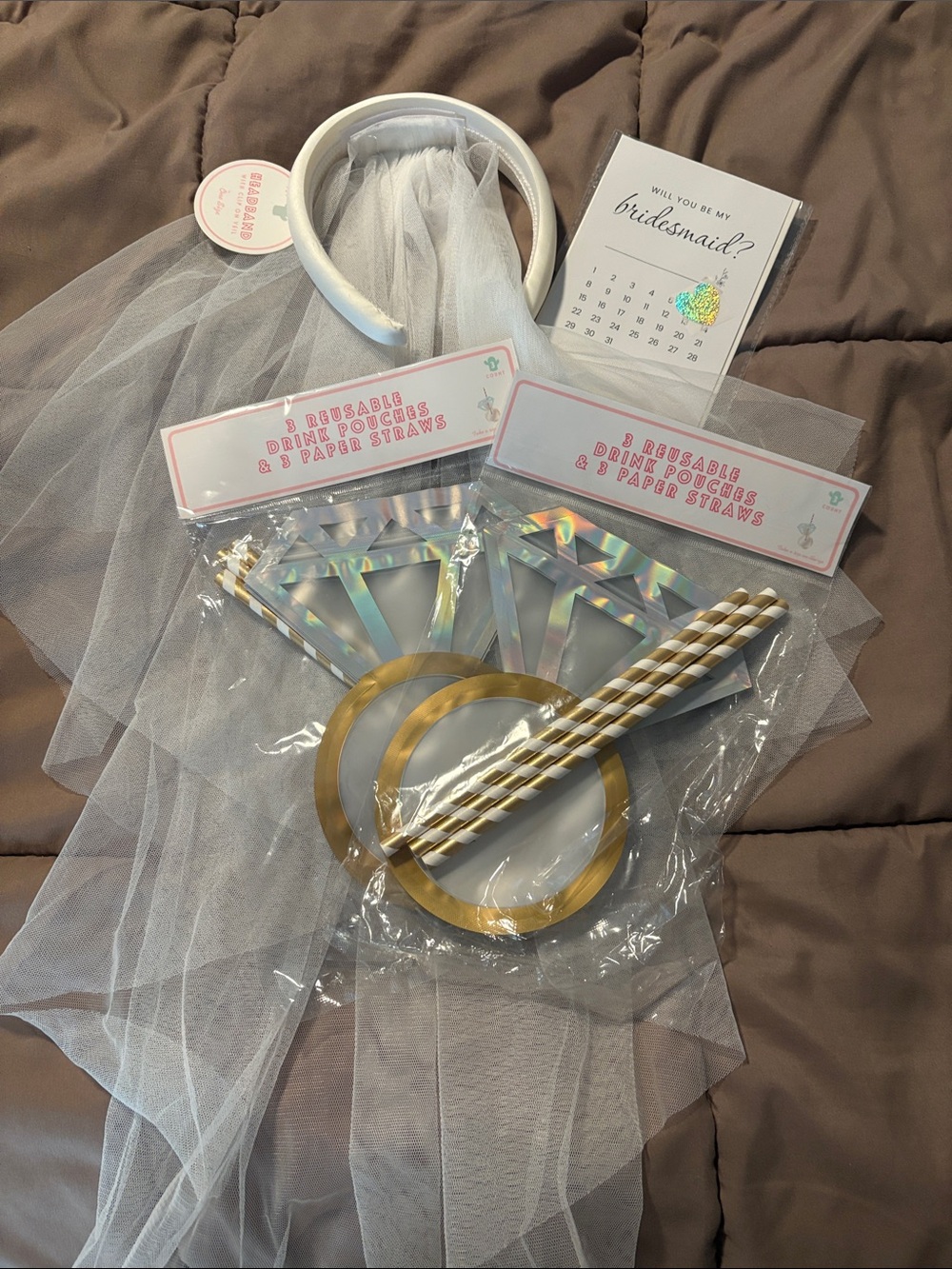 Target Bridesmaid Proposal Kit - White Veil, Gold & Iridescent Accents